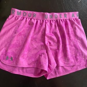 pink glitter camo under armour shorts never worn